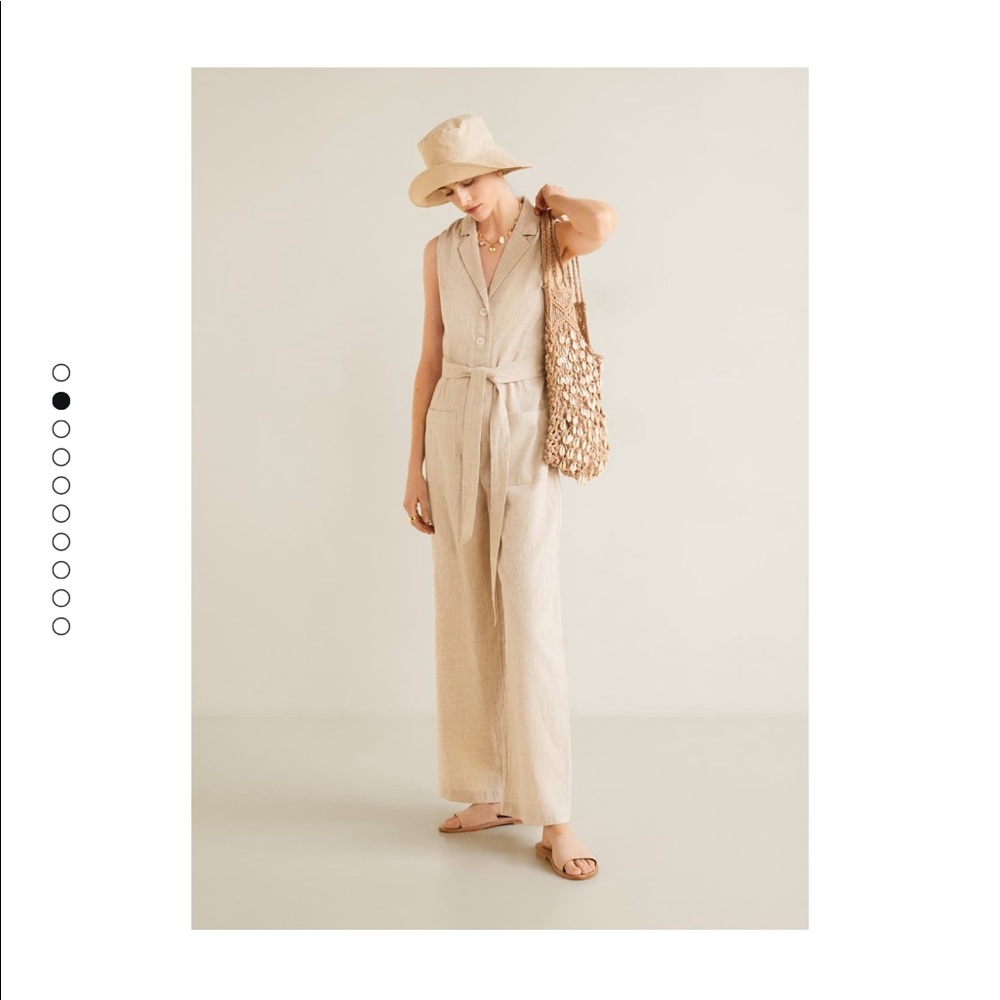 Long linen-blend jumpsuit
